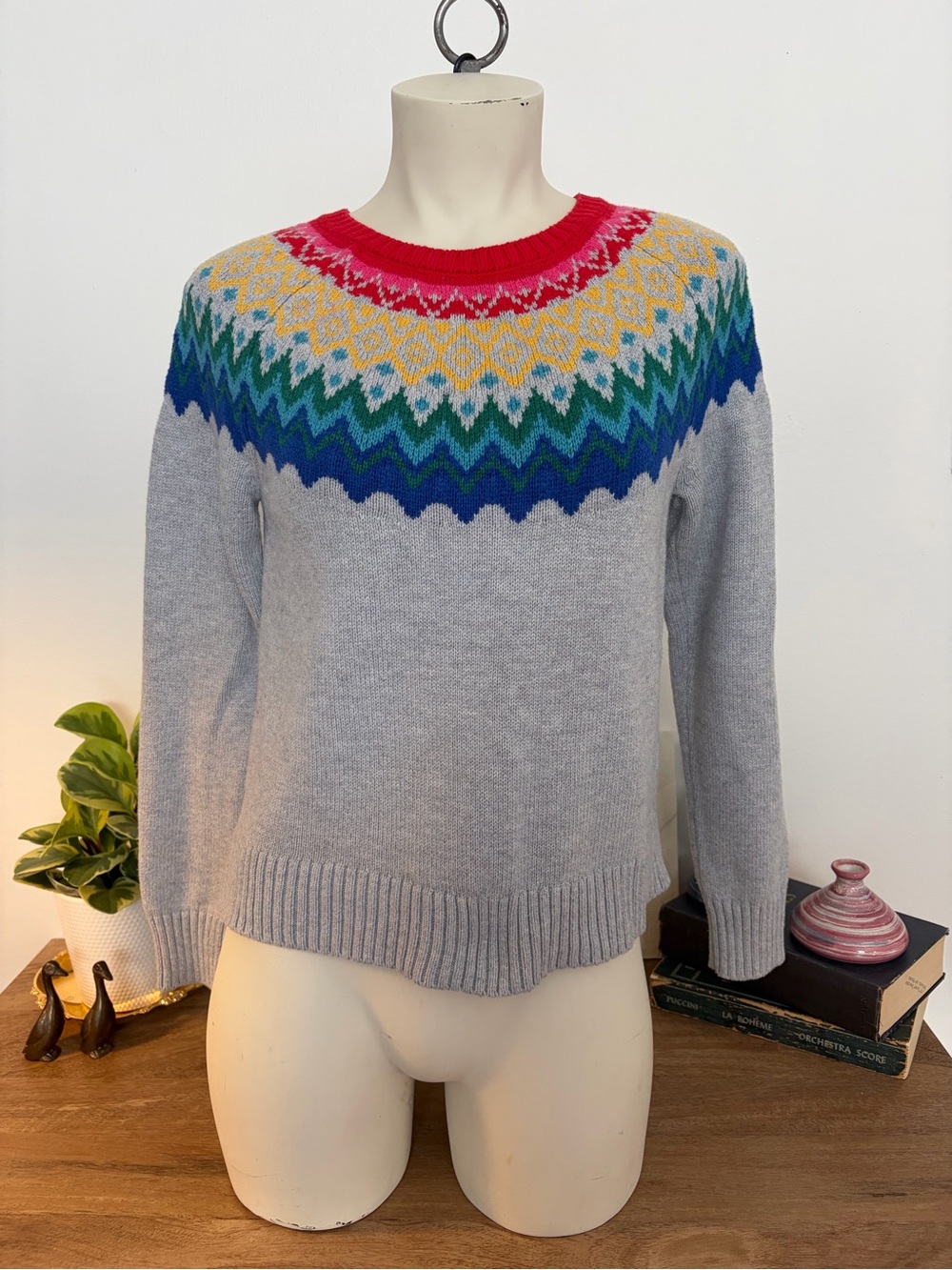 Gymboree girls XL 14 Rainbow Fair Isle Sweater Women’s XS S Fit